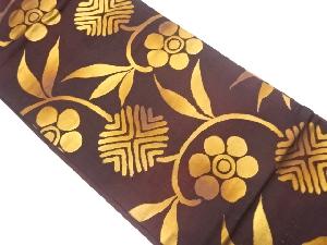 笹蔓緞子模様織出し名古屋帯